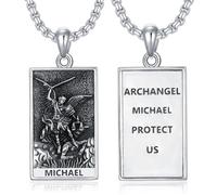 ROMANTICWORK Saint Michael Necklace 925 Sterling Silver St Michael The Archangel Pendant for Men Protection jewellery Christmas Birthday Gifts for Women