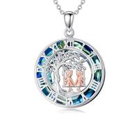 ROMANTICWORK Sister Necklace from Sisters 925 Sterling Silver Sister Necklace for 2 Tree of Life Crystal Pendant Sisters Jewellery 2 Friendship Jewellery Gifts for Women Birthday Christmas