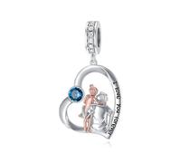 ROMANTICWORK Sterling Silver Father Daughter Charm fit Charms Bracelet Birthstone Charms for Bracelets September Birthstone Birthday Gifts for Daughter