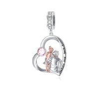 ROMANTICWORK Sterling Silver Father Daughter Charm fit Charms Bracelet Birthstone Charms for Bracelets October Birthstone Birthday Gifts for Daughter