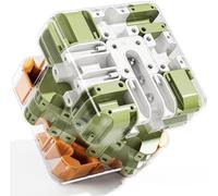 ROMANVIC 3D Puzzles Maze Cube,Large Labyrinth Rolling Ball Maze Cube, Educational Focus Game,Maze Puzzle Cubes for Kids & Adults (Orange)