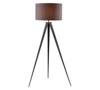 Romanza Tripod Standing Floor Lamp & Shade, Modern Lighting, Grey by Teamson
