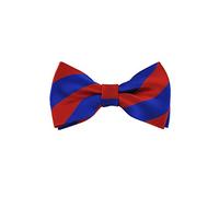 Romario Manzini collegiate Stripe Pre-Tied Bow Tie, Royal Blue and Red, Adult