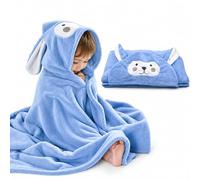 ROMASA Baby Bath Towel Hooded Ultra Soft Towel Highly Absorbent Bathrobe Blanket Toddlers Shower Gifts for Boys Girls-27.5" x 55" (Blue)
