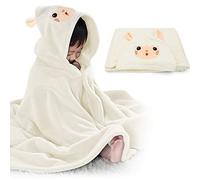 ROMASA Baby Bath Towel Ultra Soft Hooded Towel Highly Absorbent Bathrobe Blanket Toddlers Shower Gifts for Boys Girls-28" x 55" (White)