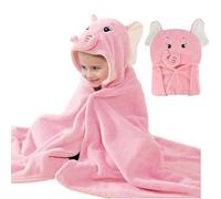ROMASA Baby Bath Towel Ultra Soft Hooded Towel Highly Absorbent Bathrobe Blanket Toddlers Shower Gifts for Boys Girls-27.5" x 55" (Pink Elephant)