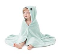 ROMASA Kids Bath Towel Premium Hooded Towel for Baby Toddlers Highly Absorbent Bathrobe Blanket for Boys Girls-28 x 55 (Green Shark-Shape)