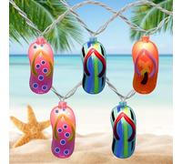 Romasaty 8.5Ft Beach Shoes Light String with 10 Beach Shoes Lights Mini Incandescent Outdoor String Lights, Summer Beach Themed & Tropical Party Decor Lights, UL Listed for Indoor & Outdoor Use