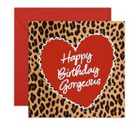 Romatic Birthday Card Spots - 'Happy Birthday Gorgeous Leopard' - Gift for Wife, Girlfriend, Other Half, Babe - Roar - Comes with Fun Stickers