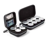 ROMAUNT Portable Carry Case Compatible Nespresso Coffee Capsules,PU Hard Shell Protective Storage Holder Bag for Travel Match With Minipresso and Nanopresso(2 Packs, 4 Pods+8 Pods)