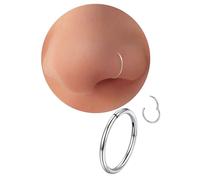 ROMAXO Plain Silver Nose Ring 20g Piercing Jewellery, 6mm 8mm Nose Rings Hoop Snug and Super Snug Nose Ear Lip Ring Tragus Septum Piercing Jewellery, Stainless Steel Women Girl's Gift