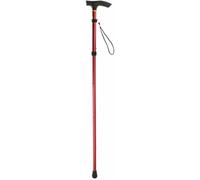 Romaxx Aluminum Metal Walking Stick Easy Extendable Adjustable Folding Collapsible Lightweight Durable Walking Cane with Comfortable Grip For Men and Women Travel Cane (Red)