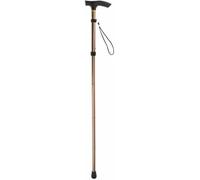 Romaxx Aluminum Metal Walking Stick Easy Extendable Adjustable Folding Collapsible Lightweight Durable Walking Cane with Comfortable Grip For Men and Women Travel Cane (Brown)