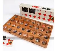 ROMBOL Wooden Hus Bao Game with Semi-Precious Stones