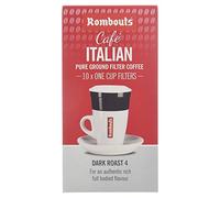 Rombouts Cafe Italian Pure Ground Filter Coffee Cups, 10 x 6.2g