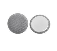 ROMDANTY 20pcs Colorful Cloth Covered Flat Buttons, DIY Sewing Buttons for Clothing, Bags, and Jackets, Fabric Button Patches, Flat Shank Design (10mm, Gray)