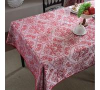 ROMDANTY 3D Luxury Waterproof Jacquard Tablecloth, Stain Resistant Polyester Cotton, Rectangular Table Cover for Kitchen, Dining Room, Garden, Parties, and Home Decor