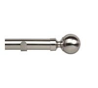 Rome 120cm Eyelet Curtain Pole Set Satin Silver - 28mm Diameter
