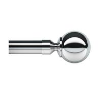 Rome 150cm Eyelet Curtain Pole Set Chrome - 28mm Diameter