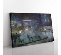 Rome At Night By Theodore Earl Butler Classic Painting Canvas Wall Art Print Ready to Hang, Framed Picture for Living Room Bedroom Home Office Décor, 50x35 cm (20x14 Inch)
