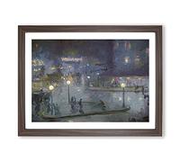 Rome At Night By Theodore Earl Butler Classic Painting Framed Print | A3 Walnut Framed Wall Art | Ready to Hang | Classic Historical Picture | Living Room Bedroom Lounge Office