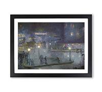 Rome At Night By Theodore Earl Butler Classic Painting Framed Wall Art Print, Ready to Hang Picture for Living Room Bedroom Home Office Décor, Black A2 (64 x 46 cm)