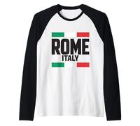 Rome City Italy Flag Winter Summer Travel Souvenir Raglan Baseball Tee