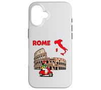 Rome City Map Art with Iconic Italian Landmark Design Case for iPhone 16