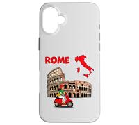 Rome City Map Art with Iconic Italian Landmark Design Case for iPhone 16 Plus