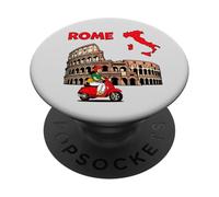 Rome City Map Art with Iconic Italian Landmark Design PopSockets Adhesive PopGrip