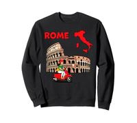 Rome City Map Art with Iconic Italian Landmark Design Sweatshirt