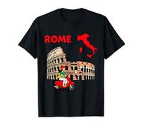 Rome City Map Art with Iconic Italian Landmark Design T-Shirt