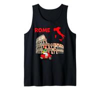 Rome City Map Art with Iconic Italian Landmark Design Tank Top