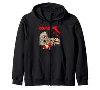 Rome City Map Art with Iconic Italian Landmark Design Zip Hoodie