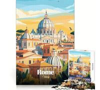 Rome Cityscape Illustration 1000 Piece Jigsaw Puzzles for Adults Jigsaw Logical Skill Restful Escape Precise Join size 38x26cm