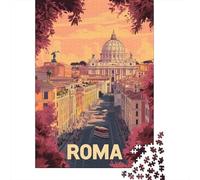 Rome Cityscape Poster 1000 Piece Jigsaw, 70x50cm/1000pcs | As a Christmas gift idea: 1000-piece jigsaw puzzle for adults; for winter leisure at home with 1000 pieces to assemble.