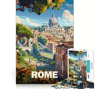 Rome Cityscape Poster Jigsaw Puzzle for Teenagers 1000 Pieces Mind Skill Toy Gentle Leisure Design Assembly Premium Gift (50x75cm)