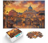 Rome cityscape with St. Peter's Basilica Jigsaw Puzzle, 1000 Piece | For after-work downtime: 1000-piece jigsaw puzzle for adults; with 1000 pieces to keep the challenge engaging.