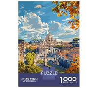 Rome Cityscape with St. Peter's Basilica Jigsaw Puzzle 1000 Pieces, Romantic City Break Scene, 1000 Pieces for Adults, Travel Gift for Adults, Screen-Free Fun, 70x50cm/1000pcs