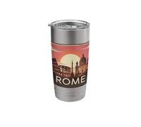 Rome Colosseum and Basilica Sunset Scene Stainless Steel Insulated Tumbler