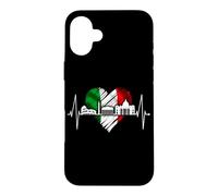 Rome Colosseum Heartbeat Italy Flag Roma Skyline Italia Rome Case for iPhone 16 Plus