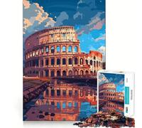 Rome Colosseum Pixel Art 1000 Teenager Pieces Jigsaw Puzzle Memory Boost Calm Escape Pattern Assembly Warm Surprise (50x75cm)