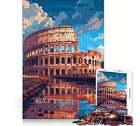 Rome Colosseum Pixel Art 1000 Teenager Pieces Jigsaw Puzzle Memory Boost Calm Escape Pattern Assembly Warm Surprise (50x75cm)