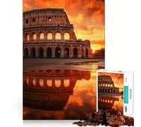 Rome Colosseum Sunset Jigsaw Puzzle 1000 Piece for Adults Intellect Toy Soothing Fun Precise Cut (38x26cm)