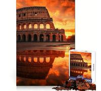 Rome Colosseum Sunset Jigsaw Puzzles for Teenagers 1000 Piece Mind Challenge Toy Relaxing Fun Precise Cut Festive Gift (38x52cm)