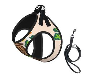 Rome Colosseum Tree Sun Lands Print Small Dog Harness And Leash Set, Adjustable Soft Vest With 360° Reflective Straps For Cats Puppy