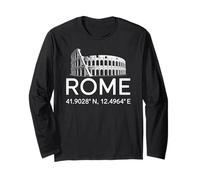 Rome Coordinates Colosseum Minimalist Italy Souvenir Novelty Long Sleeve T-Shirt