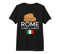 Rome Coordinates Colosseum Minimalist Italy Souvenir Novelty Premium T-Shirt