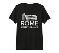Rome Coordinates Colosseum Minimalist Italy Souvenir Novelty Premium T-Shirt