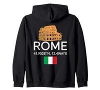 Rome Coordinates Colosseum Minimalist Italy Souvenir Novelty Zip Hoodie